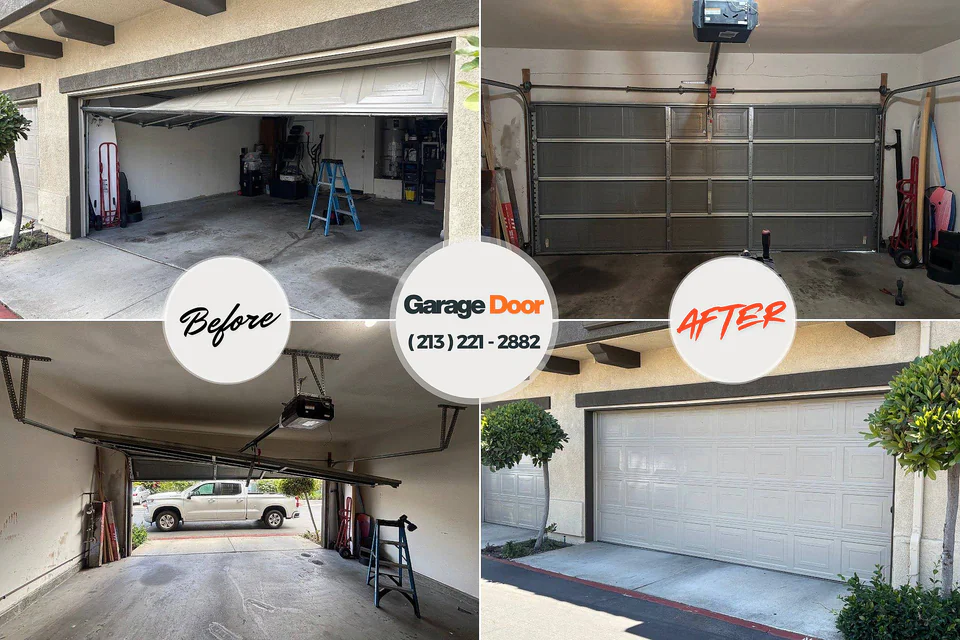 Before and after: garage door repair Gardner, KS